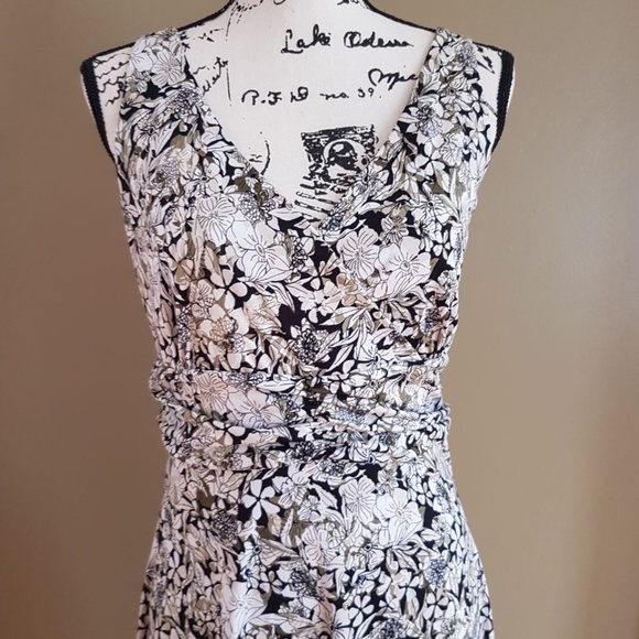 Click Collection Long Sleeveless Dress Floral sz M - Picture 4 of 6